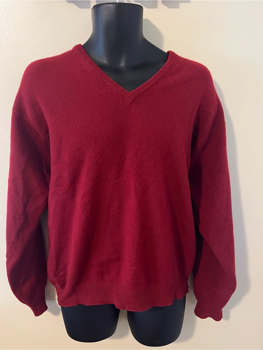 Vintage Luxury Cashmere V Neck Sweater Pringle Scotland Red 44 Men's